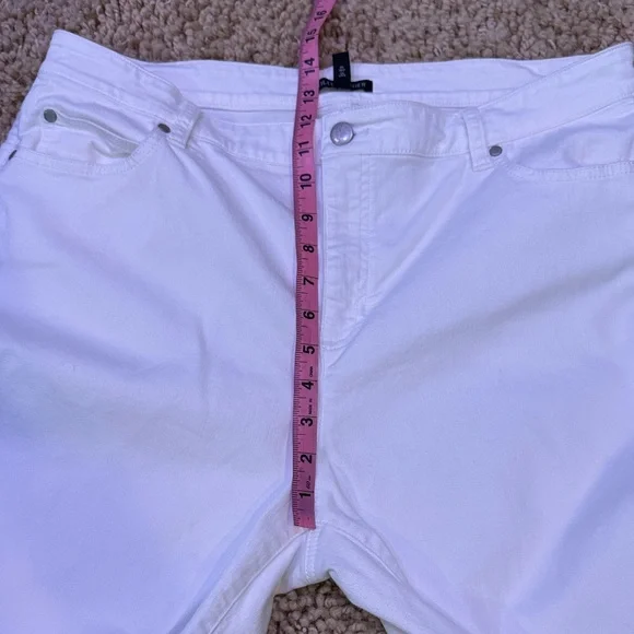 Eileen Fisher Organic Cotton Wide-Leg Cropped White Jeans size XL - Picture 11 of 15